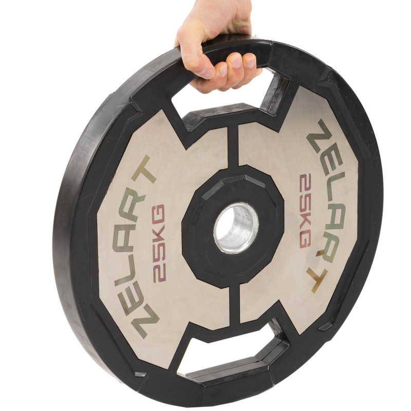 Млинці диски гумові 2 Handle металева втулка Zelart TA-4792-25 51мм 25кг чорний
