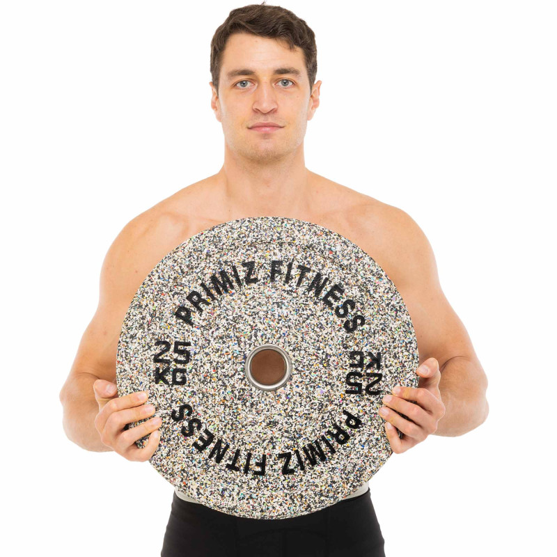 Бамперні диски із структурної гуми Bumper Plates Record TA-4787-25 51мм 25кг сірий