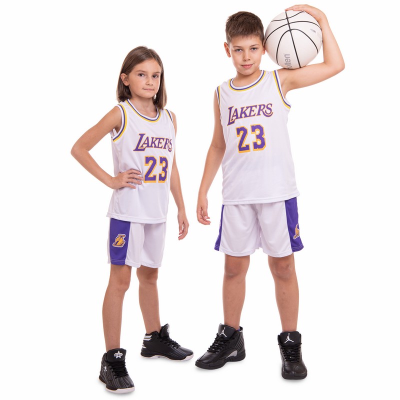 Форма баскетбольна дитяча NBA клуб Los Angeles Lakers 23 BA-0563 S-2XL Фіолетовий-жовтий