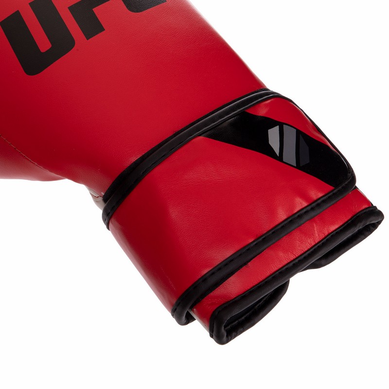 Рукавиці боксерські на липучці PU UFC PRO Fitness UHK-75032 14 унцій червоний