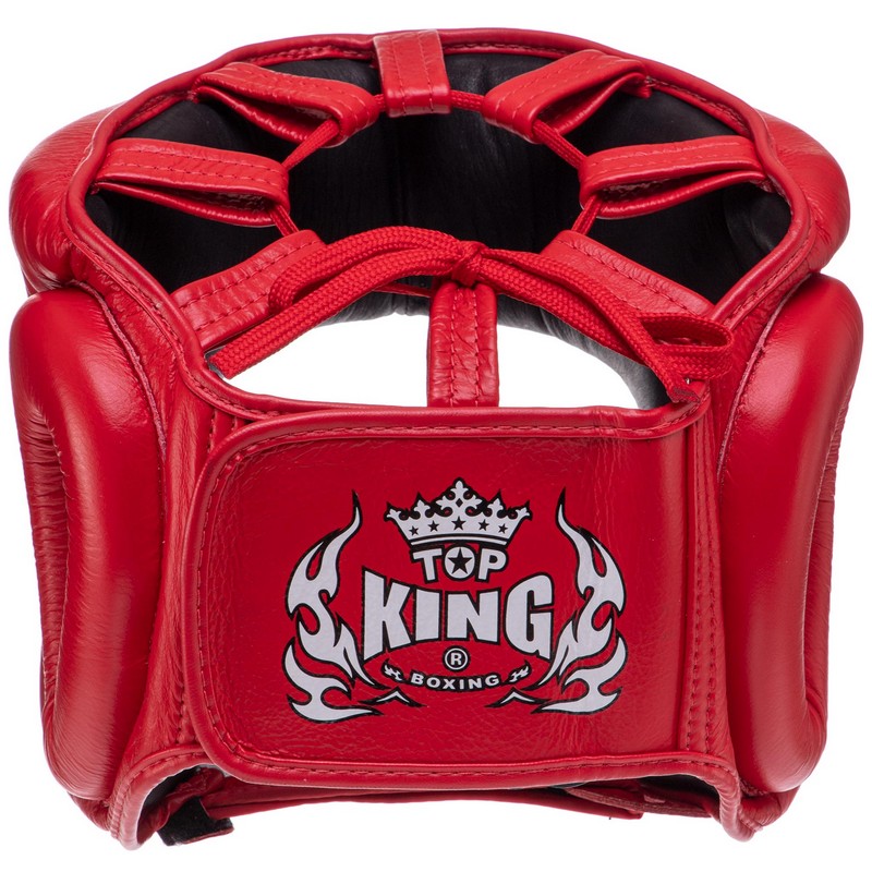 Шолом боксерський з бампером шкіряний TOP KING Pro Training TKHGPT-OC S-XL Червоний