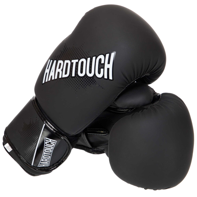 Рукавиці боксерські на липучці PU HARD TOUCH BO-4432 10-14 унцій Чорний-зелений