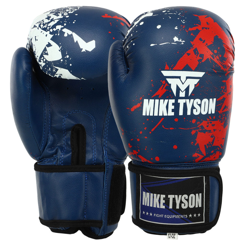 Рукавиці боксерські на липучці PVC MIKE TYSON VL-8448 10-14 унцій Чорний