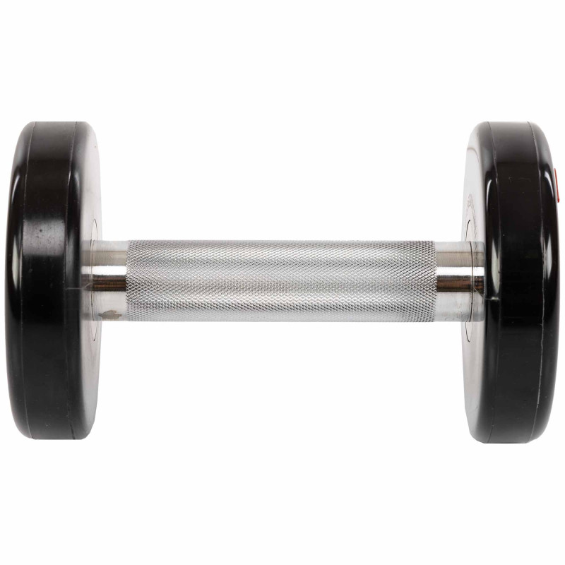 Гантель цільна професійна з поліуретановим покриттям LIFE FITNESS SC-80081-4 1шт 4кг чорний-червоний