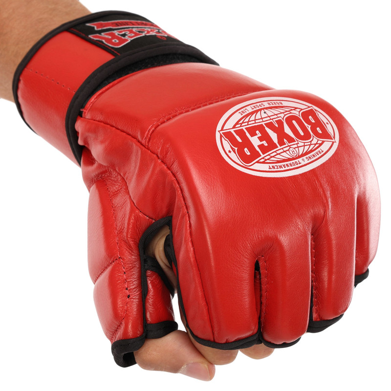 Рукавиці для змішаних єдиноборств MMA BOXER 5020 M-XL Чорний
