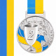 Медаль спортивна зі стрічкою Sport UKRAINE з українською символікою C-6834 ø5см золото, срібло, бронза