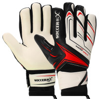 Рукавиці воротарські професійні із захистом пальців SOCCERMAX GK-4341 розмір 7-11 Білий-чорний-червоний