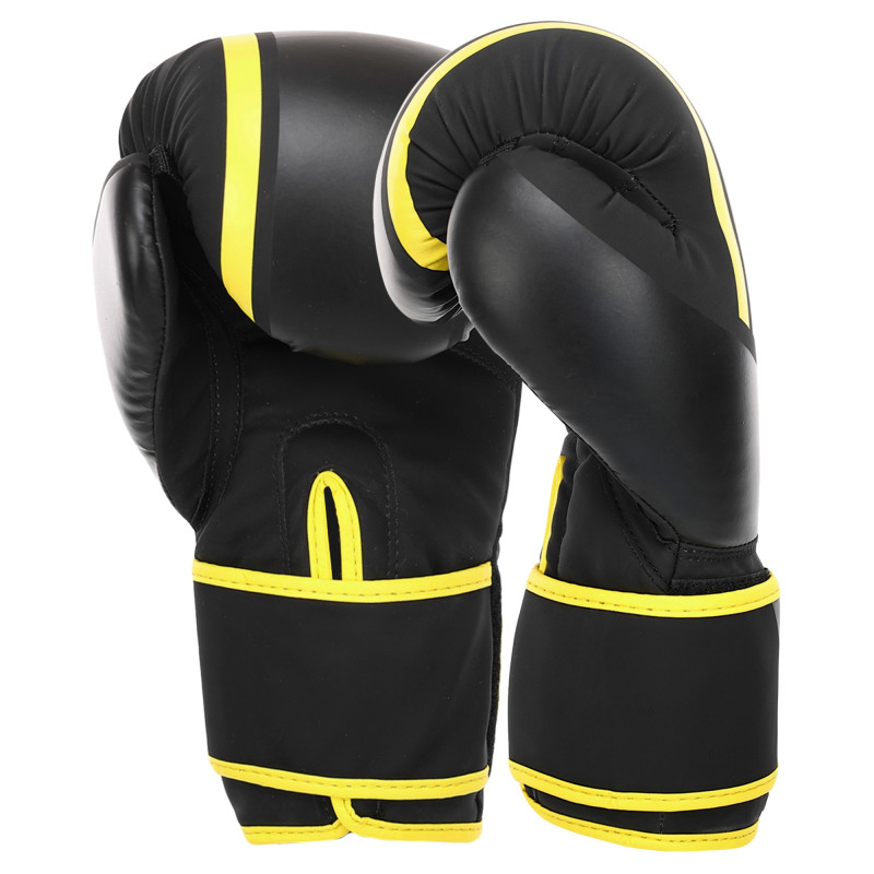 Рукавиці боксерські на липучці PU HARD TOUCH BO-4250 10-14 унцій Чорний-помаранчевий