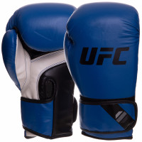 Рукавиці боксерські на липучці PU UFC PRO Fitness UHK-75114 18 унцій синій