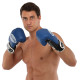 Рукавиці боксерські на липучці шкіряні BOXER 2023 10-12унцій Синій-чорний