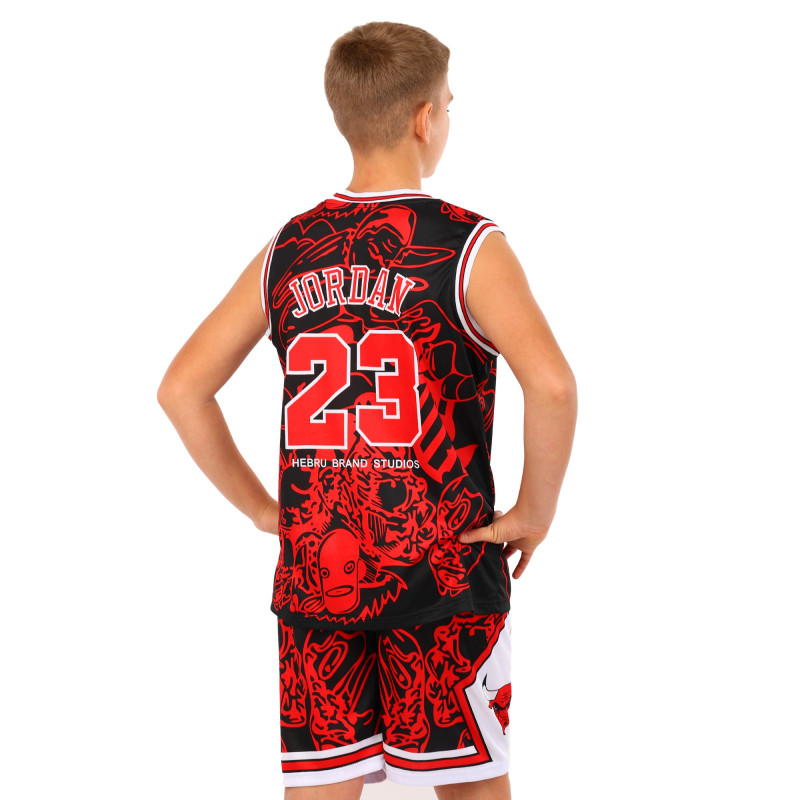 Форма баскетбольна дитяча NBA клуб Chicago Bulls 23 BA-6625 S-2XL чорний-червоний Червоний-чорний