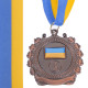Медаль спортивна зі стрічкою Sport UKRAINE з українською символікою C-3163 ø6,5см золото, срібло, бронза
