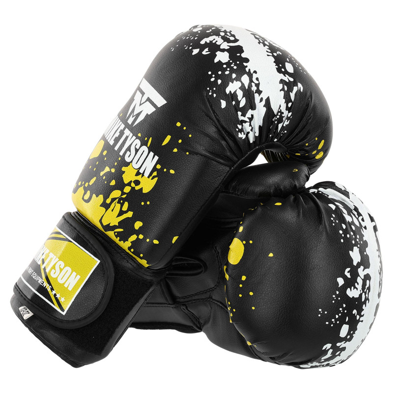 Рукавиці боксерські на липучці PVC MIKE TYSON MA-4263 10-14унцій Чорний