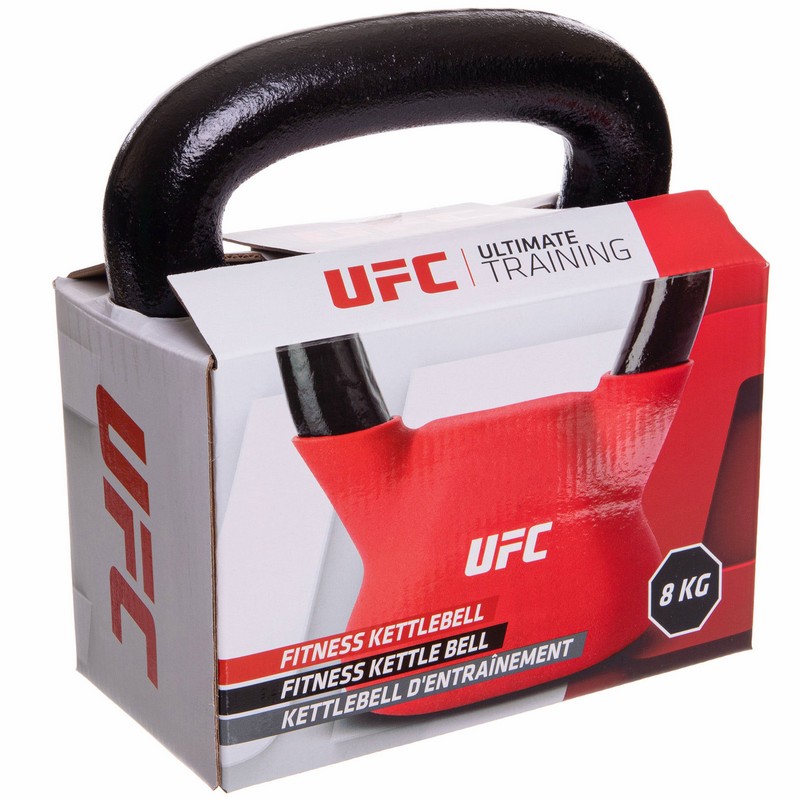 Гиря тренувальна цільна з PVC покриттям UFC UHA-69694 вага 8кг червоний