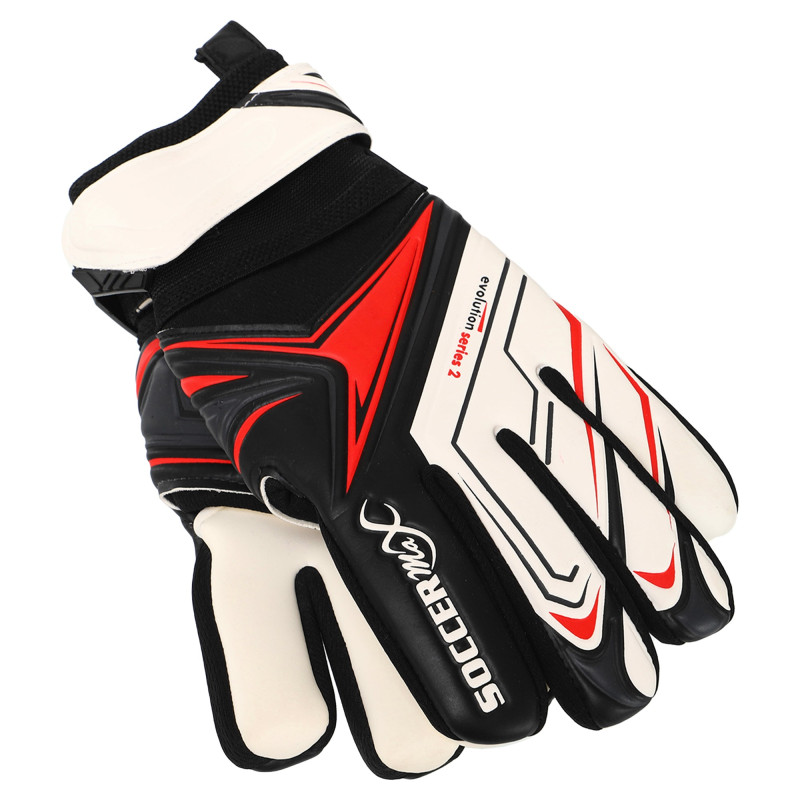 Рукавиці воротарські професійні із захистом пальців SOCCERMAX GK-4341 розмір 7-11 Білий-синій-блакитний