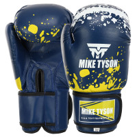 Рукавиці боксерські на липучці PVC MIKE TYSON MA-4263 10-14унцій Синій