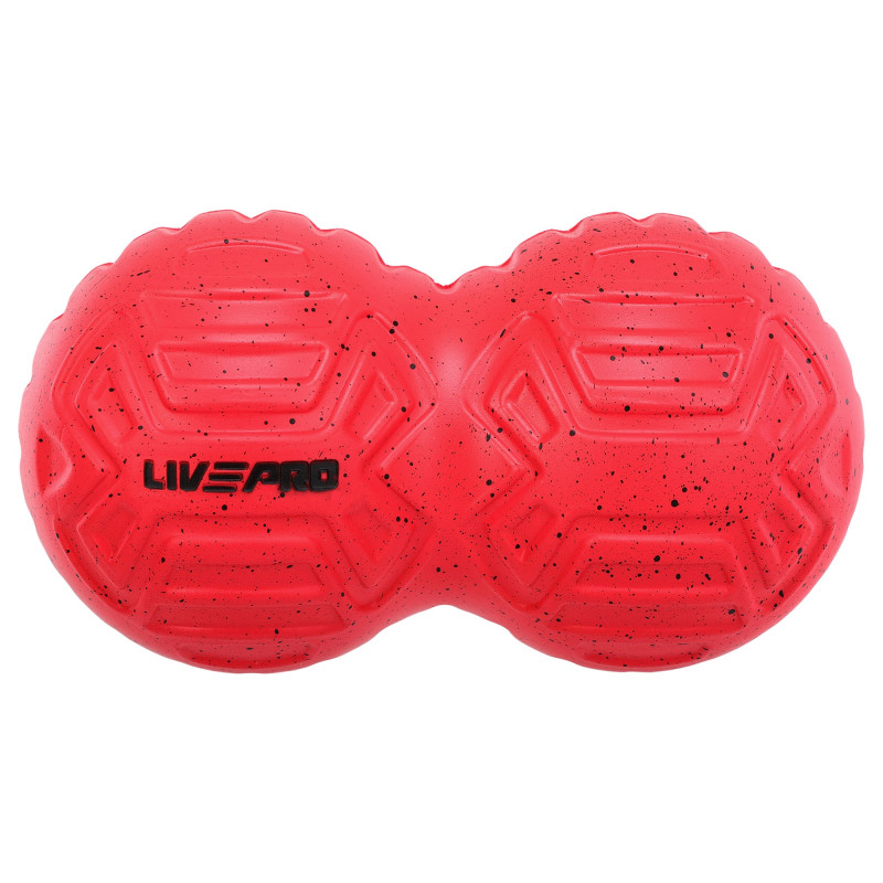 М'яч масажний подвійний для МФР та самомасажу Duoball LivePRO Peanut massage ball LP8509 ø19,4см червоний