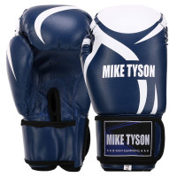 Рукавиці боксерські на липучці PVC MIKE TYSON VL-4544 10-14унцій Синій