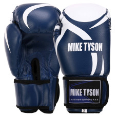 Рукавиці боксерські на липучці PVC MIKE TYSON VL-4544 10-14унцій Синій