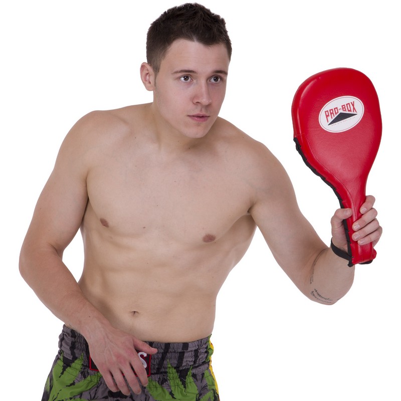 Ракетка хлопушка для тхеквондо одинарна шкіряна PRO-BOX BO-0590 1шт