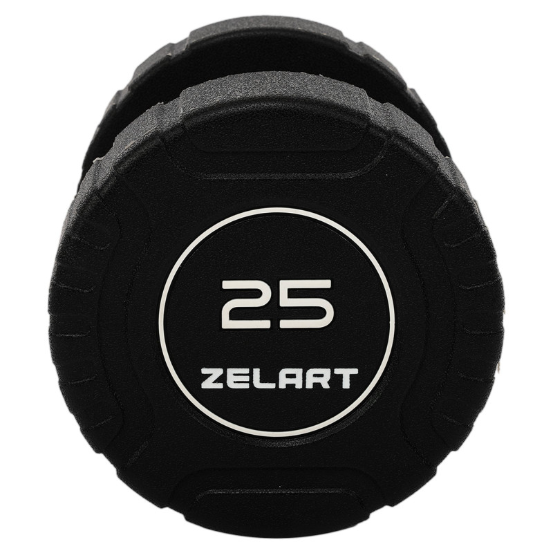 Гантель цільна професійна CPU покриття Zelart TA-3111-25 1шт 25кг чорний