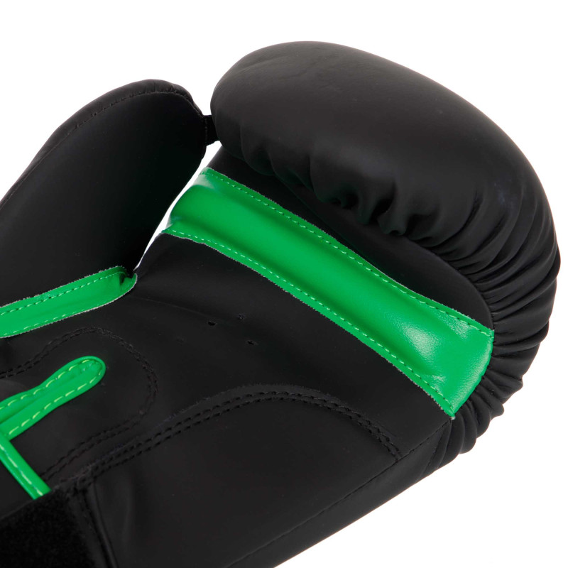 Рукавиці боксерські на липучці PU HARD TOUCH BO-4432 10-14 унцій Чорний-зелений