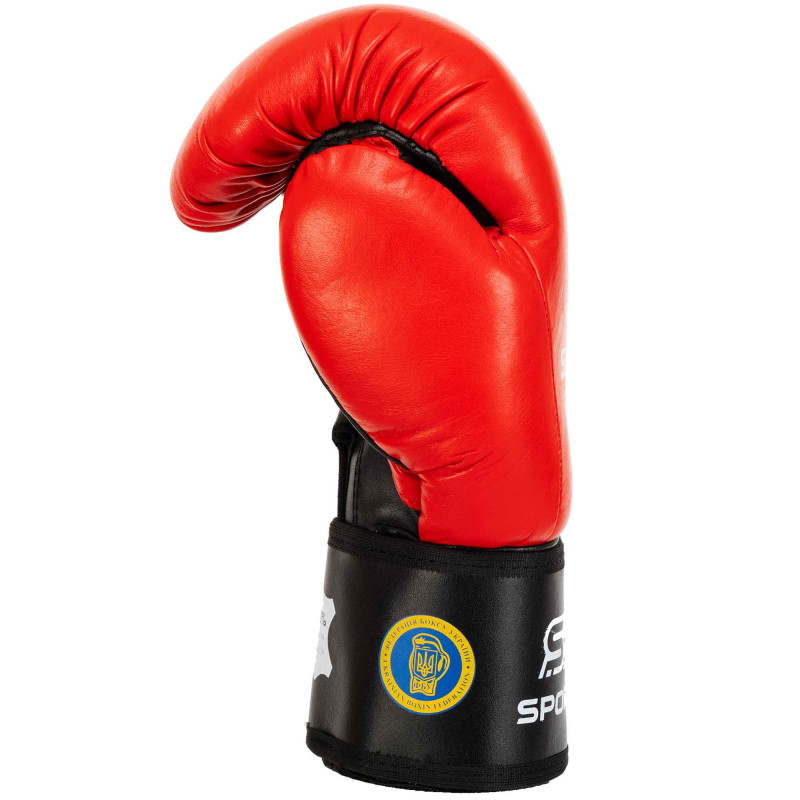 Рукавиці боксерські професійні на липучці шкіряні ФБУ SPORTKO ПК1 SP-4705 10-12унцій Синій