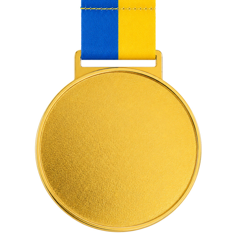 Медаль спортивна зі стрічкою Sport UKRAINE з українською символікою C-6833 ø6,5см золото, срібло, бронза