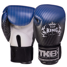Рукавиці боксерські дитячі на липучці шкіряні TOP KING Super Star TKBGKC-01 S-L Синій