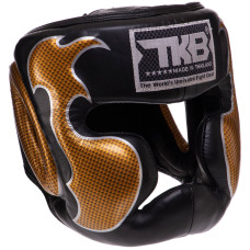 Шолом боксерський з повним захистом шкіряний TOP KING Empower TKHGEM-01 S-XL Чорний-золотий