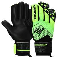 Рукавиці воротарські професійні із захистом пальців SOCCERMAX GK-4317 розмір 7-11 Салатовий-лимонний