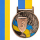 Медаль спортивна зі стрічкою Sport UKRAINE з українською символікою C-6834 ø5см золото, срібло, бронза
