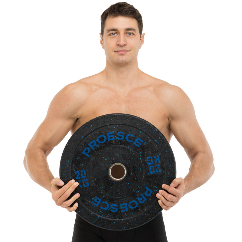 Бамперні диски із структурної гуми Bumper Plates Record TA-4782-20 51мм 20кг чорний-синій