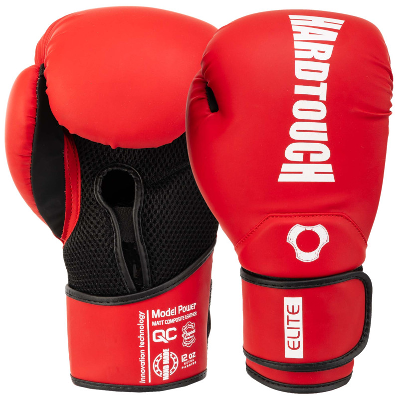 Рукавиці боксерські на липучці PU HARD TOUCH BO-5229 10-14унцій Бордовий