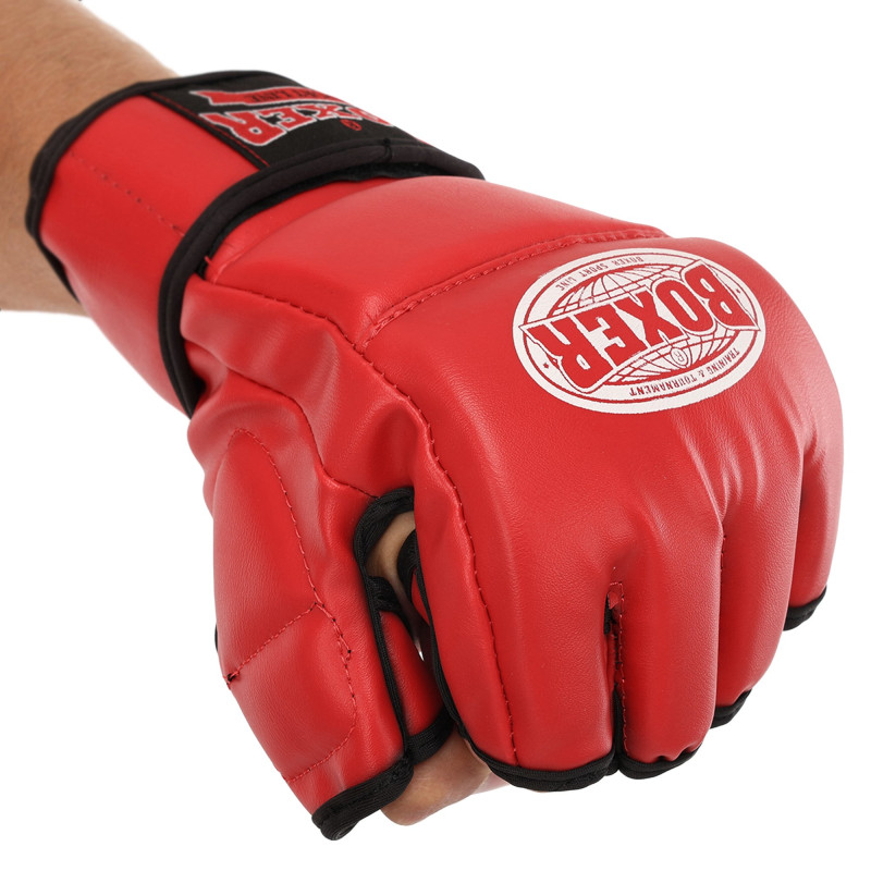 Рукавиці для змішаних єдиноборств MMA BOXER 5021 M-XL Чорний