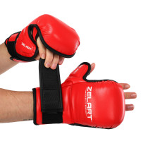 Рукавиці Краби спарингові для MMA Zelart BO-4612 S-XL Червоний