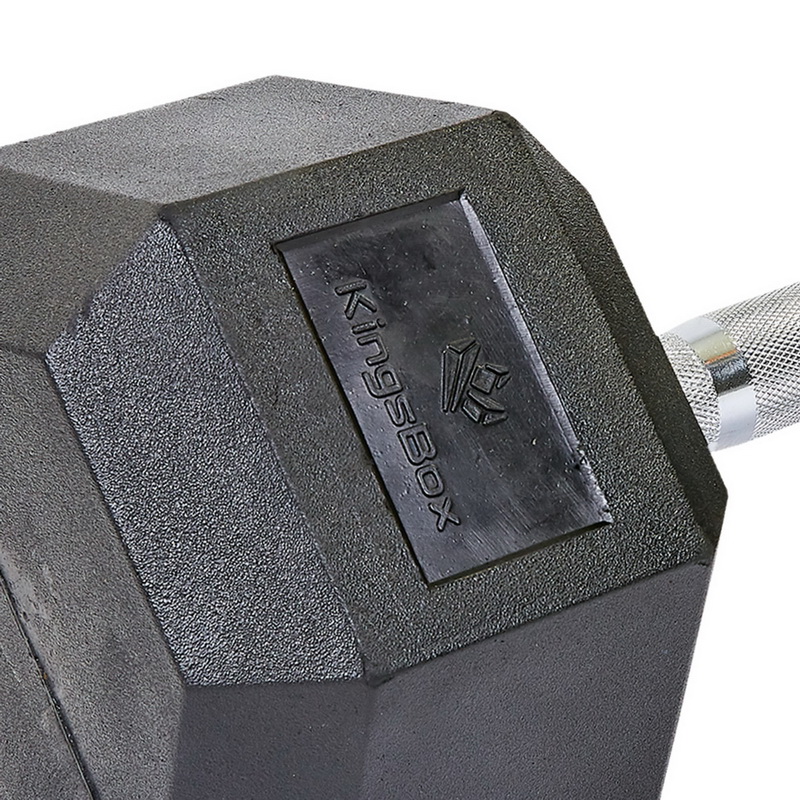 Гантель цільна шестигранна гексагональна обгумована Sport SC-8013-37_5 1шт 37,5кг чорний