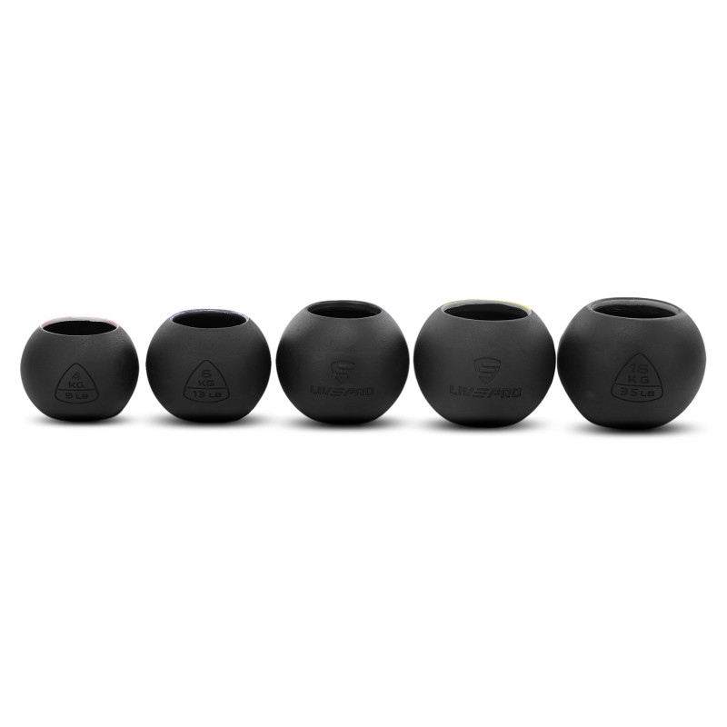 Гиря-дзвін чавунна пофарбована BALL BELL LiveUp LP8047-13LB вага 6кг чорний