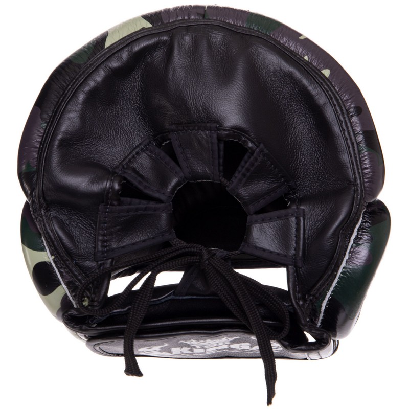 Шолом боксерський з повним захистом шкіряний TOP KING Empower Camouflage TKHGEM-03 S-XL Камуфляж зелений