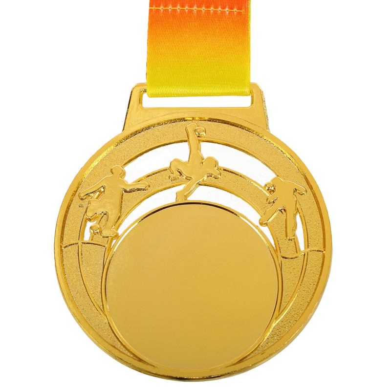 Медаль спортивна зі стрічкою кольорова тематична Sport Футбол C-0636 ø6,5см золото