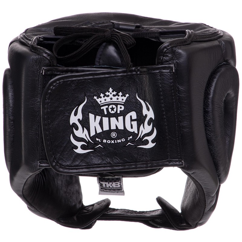 Шолом боксерський відкритий шкіряний TOP KING Open Chin TKHGOC S-XL Синій