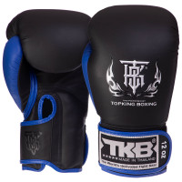 Рукавиці боксерські на липучці шкіряні TOP KING Reborn TKBGRB 8-16унцій Чорний-синій