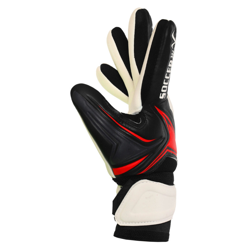 Рукавиці воротарські професійні із захистом пальців SOCCERMAX GK-4341 розмір 7-11 Білий-синій-блакитний