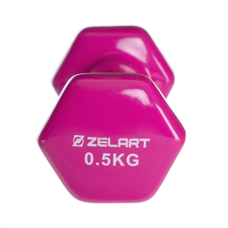 Гантель для фітнесу вінілова Zelart TA-2777-0_5 цена за 1шт 0,5кг