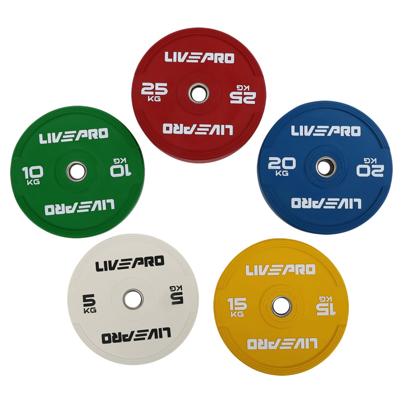 Бамперні диски гумові Bumper Plates LiveUp LP8332-15 ø50.5мм 15кг жовтий