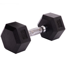 Гантель цільна шестигранна гексагональна обгумована Sport SC-80075-5 5кг 1шт 5кг чорний