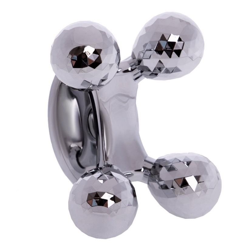 Масажер роликовий для обличчя та тіла 4D ліфтинг ручний 4 кульки Sport 4D Massager XC-202 сірий