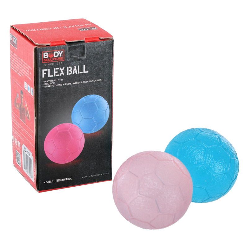Еспандер кистьовий гелевий М'яч ø50мм BODY SCULPTURE FLEXBALL BJBB-9131-B2 2шт синій, рожевий