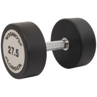 Гантель цільна професійна з поліуретановим покриттям TECHNOGYM TG-1834-27_5 1шт 27,5кг чорний-сірий