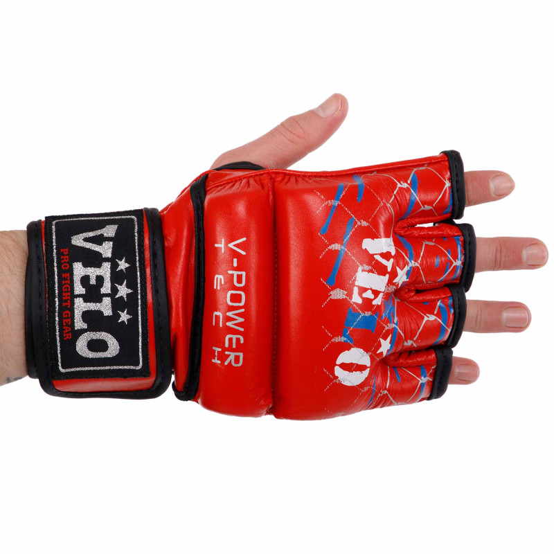 Рукавиці для змішаних єдиноборств MMA VELO ULI-4032 S-XL Червоний